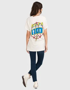 Bedrucktes Oversize T-Shirt im Destroyed-Look