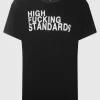 Bedrucktes Oversize-T-Shirt mit Kaschmir-Anteil