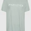 Bedrucktes Oversize-T-Shirt mit Kaschmir-Anteil