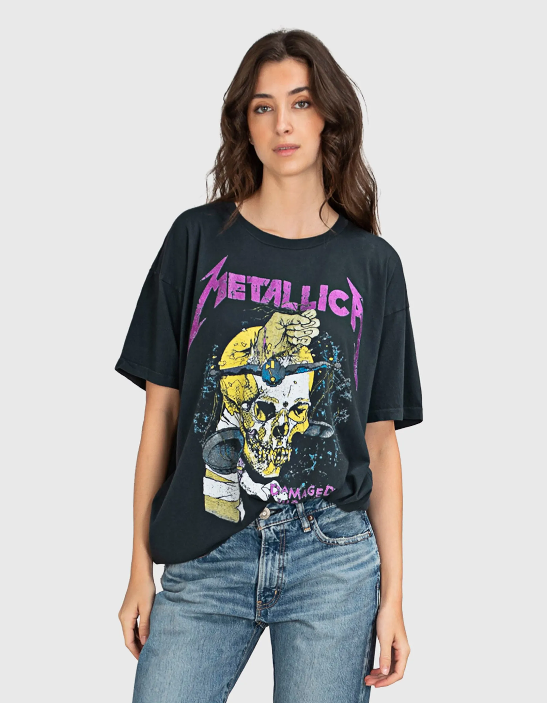 Bedrucktes Oversize-T-Shirt mit Glitter-Finish