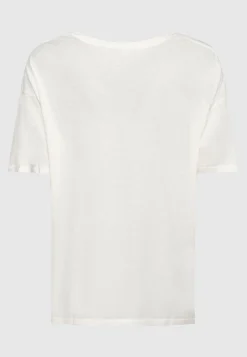 Bedrucktes Oversize-T-Shirt mit Kaschmir-Anteil