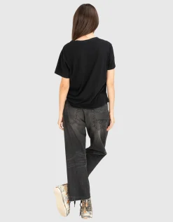 Bedrucktes Oversize-T-Shirt mit Kaschmir-Anteil