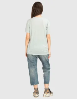 Bedrucktes Oversize-T-Shirt mit Kaschmir-Anteil