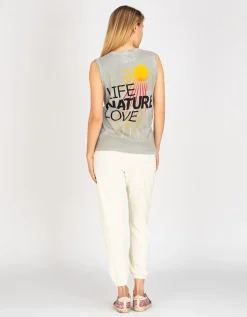 Bedrucktes Top im Destroyed-Look
