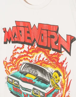 Bedrucktes T-Shirt im Destroyed-Look