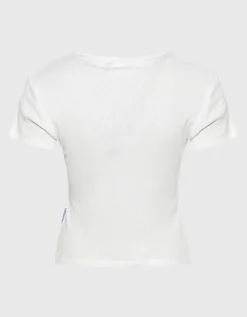 Bedrucktes T-Shirt in Ripp-Optik