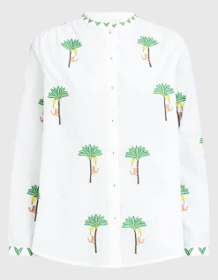 Bestickte Baumwoll-Bluse Columbia