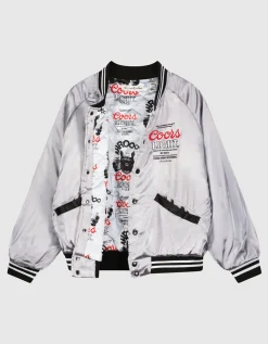 Bestickte Satin College-Jacke