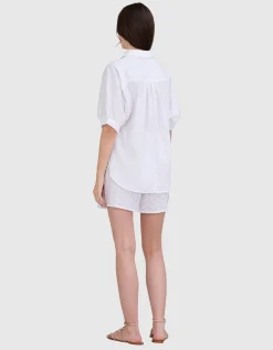Bestickte Shorts mit elastischem Bund