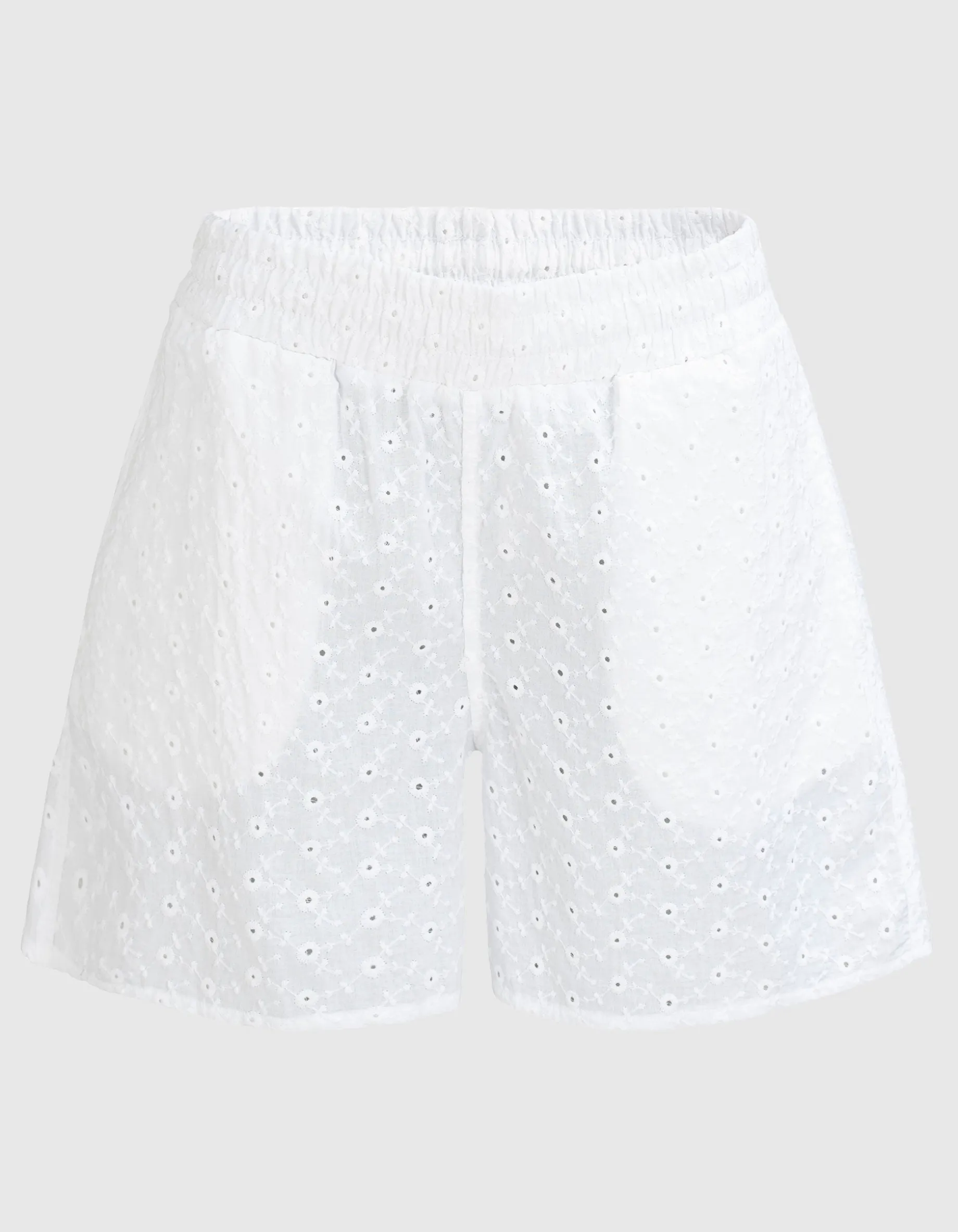 Bestickte Shorts mit elastischem Bund