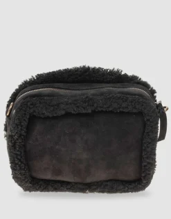 Bestickte Veloursleder-Tasche