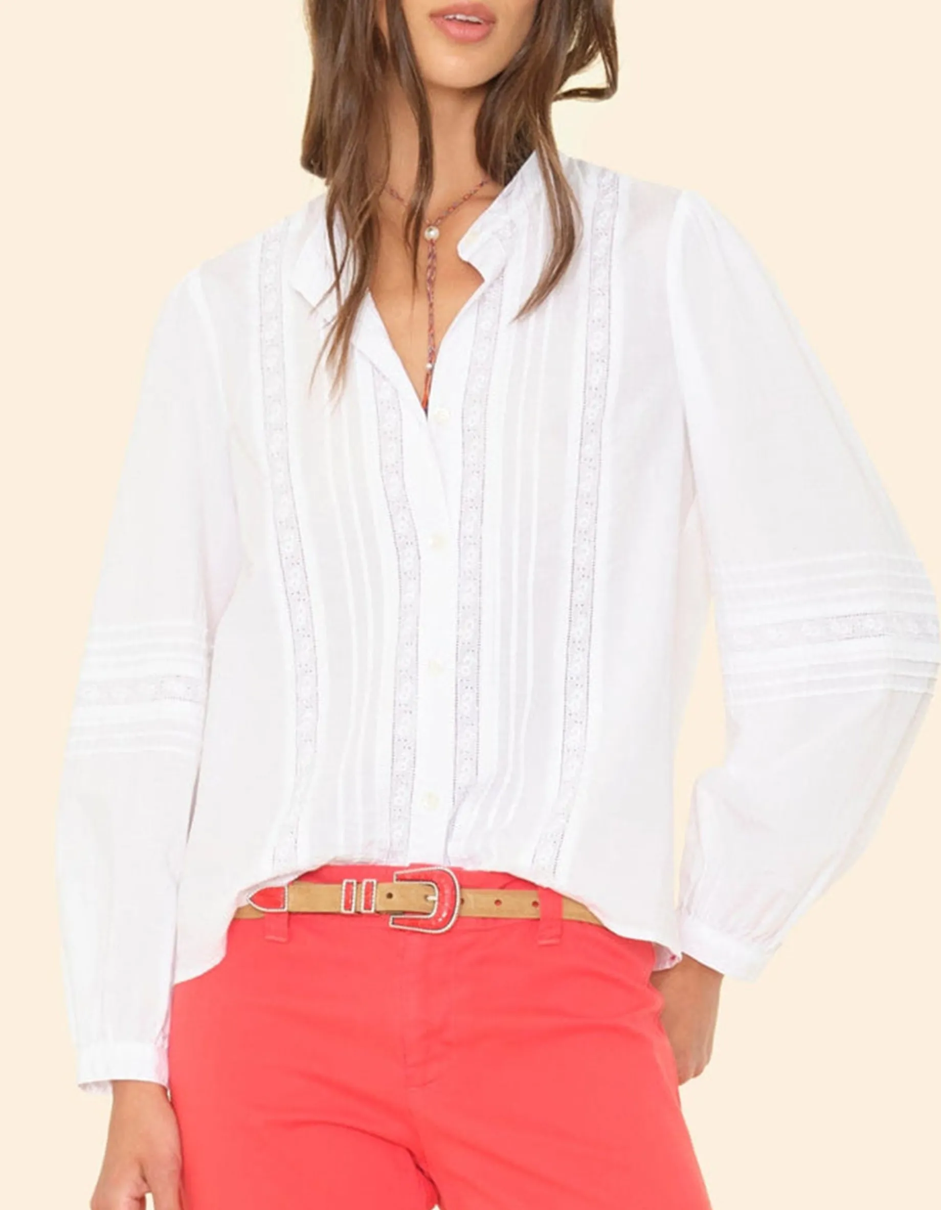 Bluse Laura mit Lochspitzen-Details