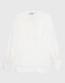 Bluse mit Häkelspitzen-Details