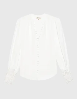 Bluse mit Spitzen-Details