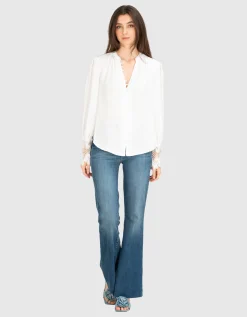Bluse mit Spitzen-Details