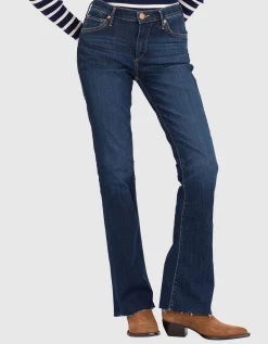 Bootcut Jeans Becca mit offenem Saum