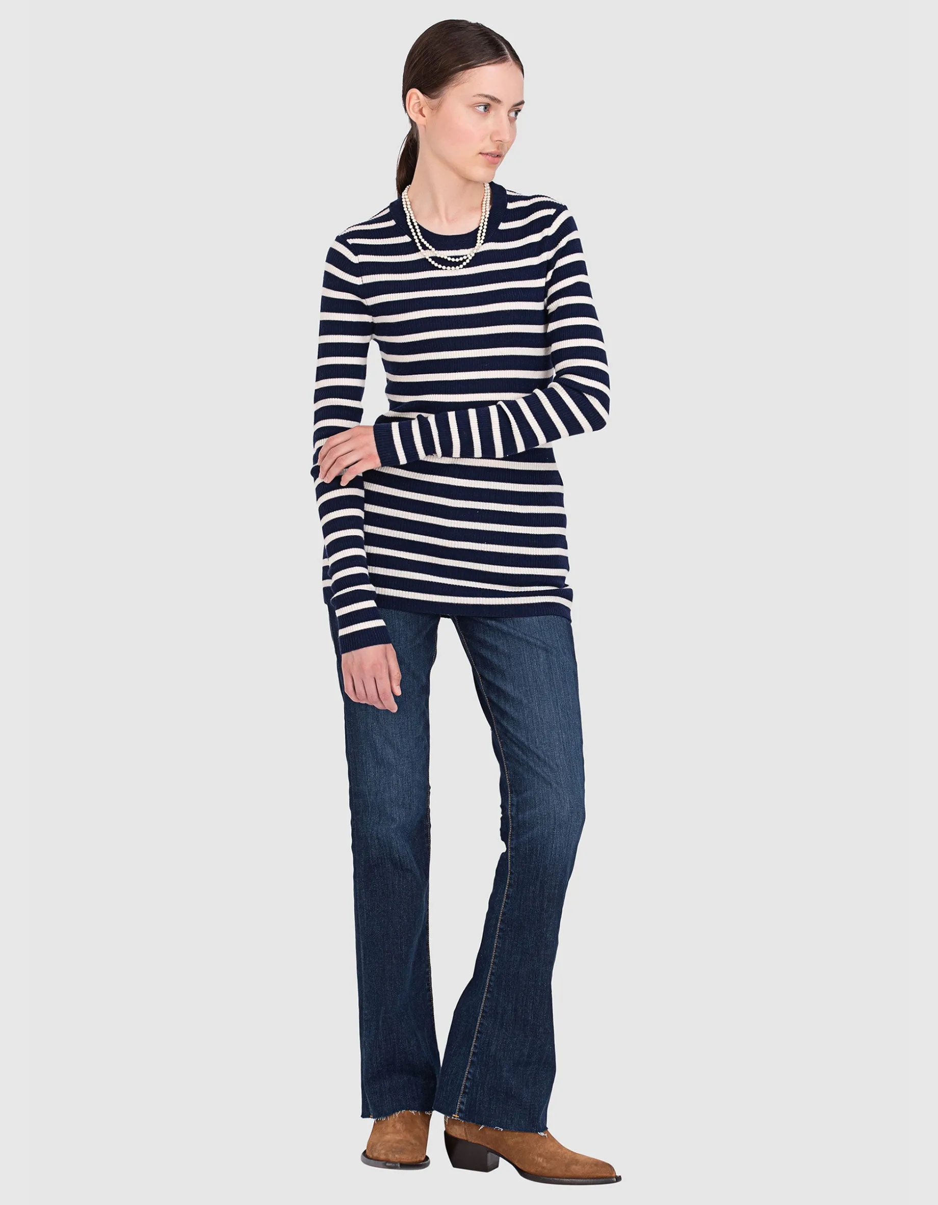 Bootcut Jeans Becca mit offenem Saum