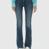 Bootcut-Jeans mit offenem Saum