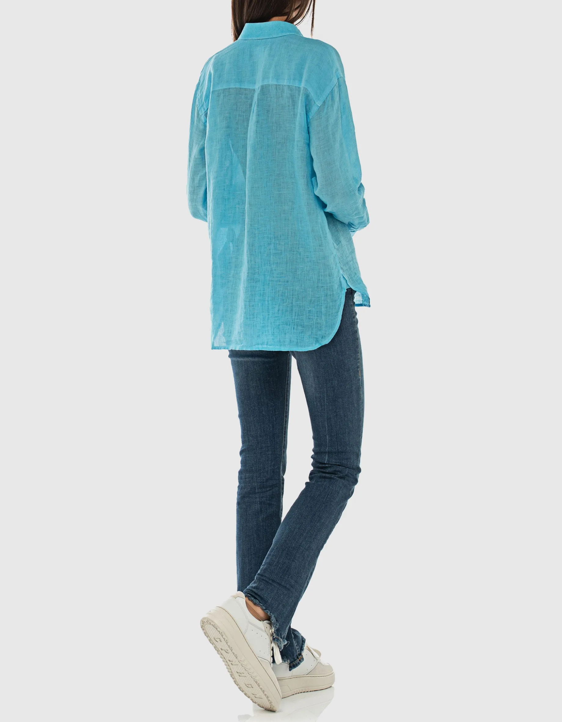 Bootcut-Jeans mit offenem Saum