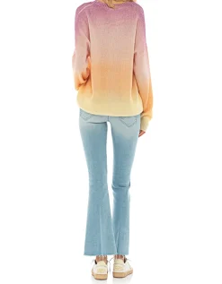 Bootcut-Jeans mit offenem Saum