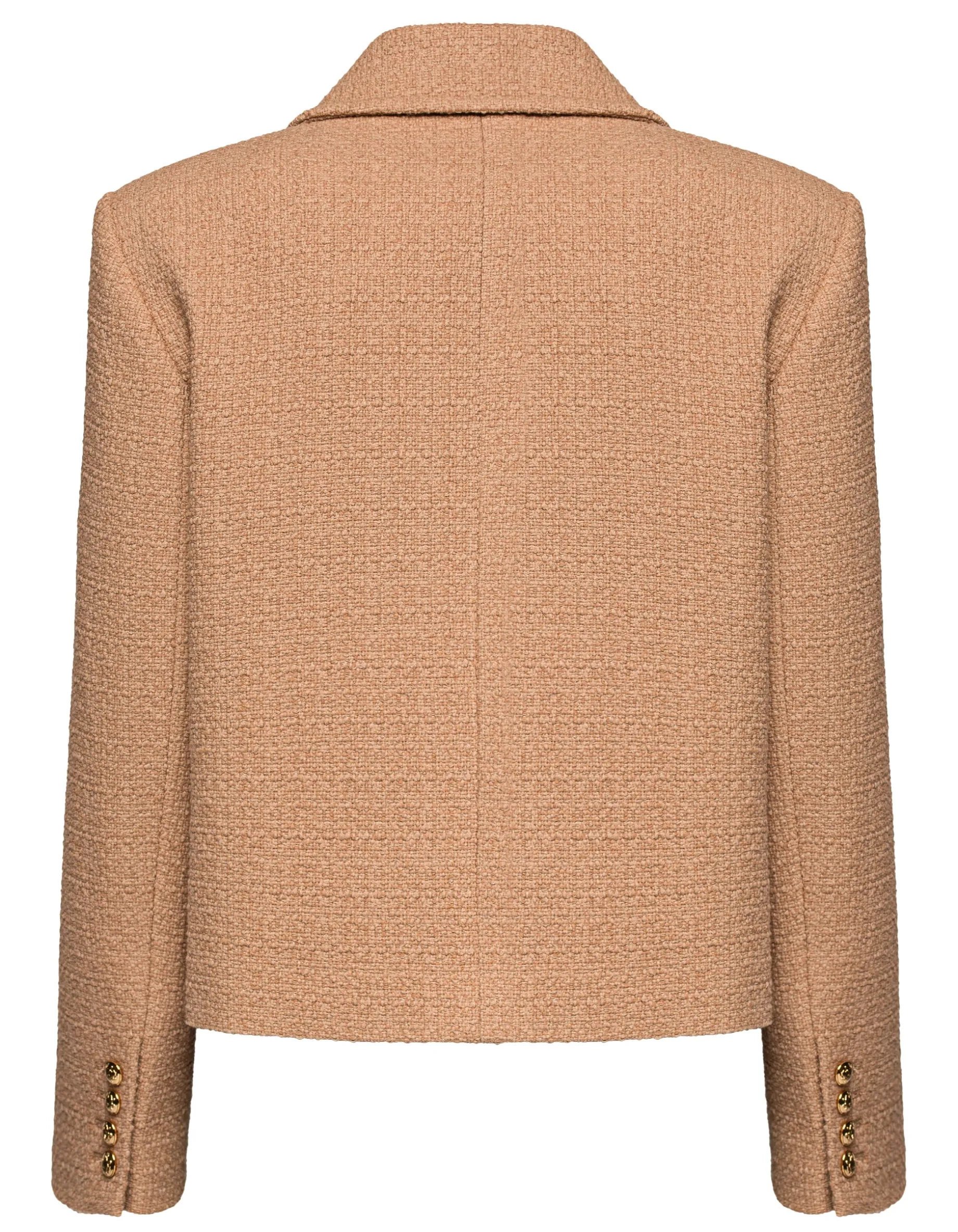 Bouclé-Jacke mit geprägten Knöpfen