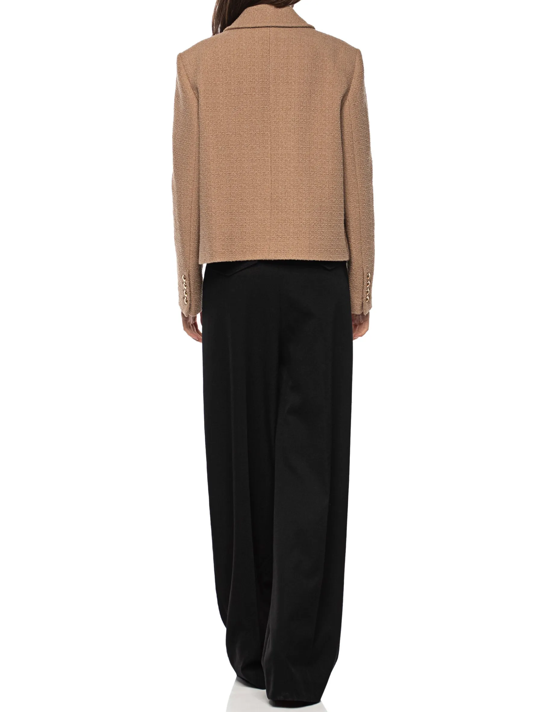Bouclé-Jacke mit geprägten Knöpfen