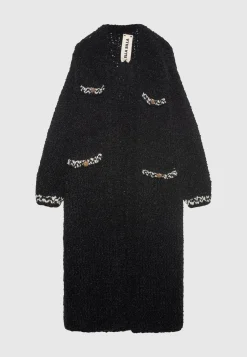 Bouclé-Kaschmir-Cardigan mit dekorativen Knöpfen