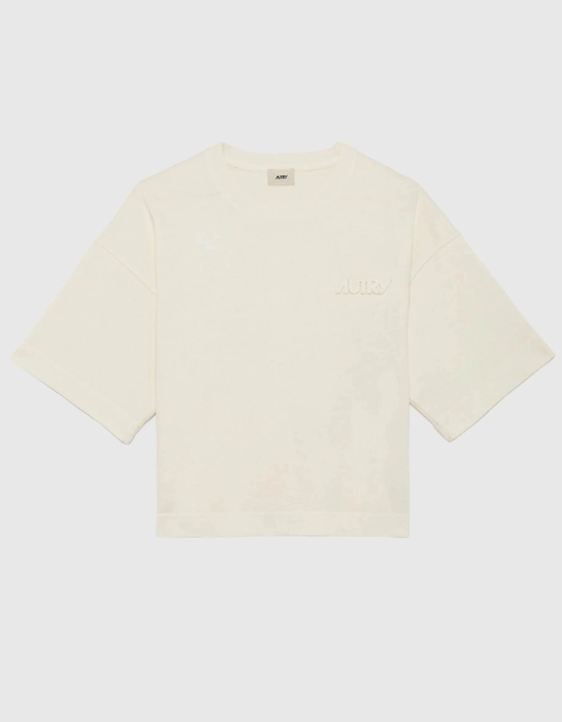 Boxy-Cut T-Shirt mit Label-Stickerei