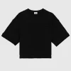 Boxy-Cut T-Shirt mit Label-Stickerei