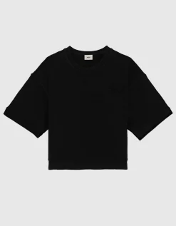 Boxy-Cut T-Shirt mit Label-Stickerei