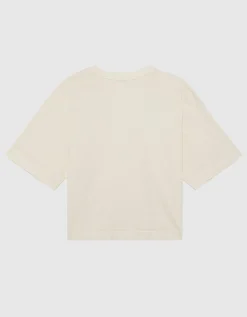 Boxy-Cut T-Shirt mit Label-Stickerei