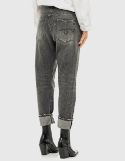 Boyfriend Jeans mit asymmetrischem Bund