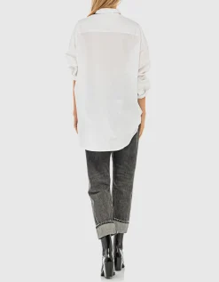 Boyfriend Jeans mit asymmetrischem Bund