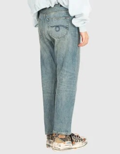 Boyfriend-Jeans mit asymmetrischem Bund