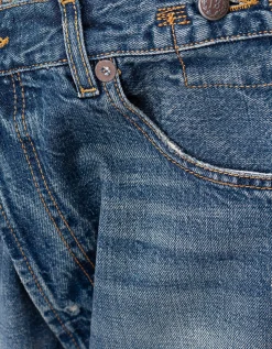 Boyfriend-Jeans mit asymmetrischem Bund
