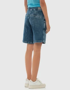 Bundfalten-Jeans-Shorts