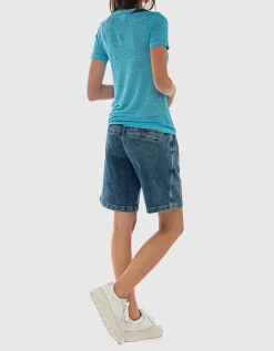 Bundfalten-Jeans-Shorts