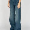 Bundfalten-Wide-Leg Jeans Flora
