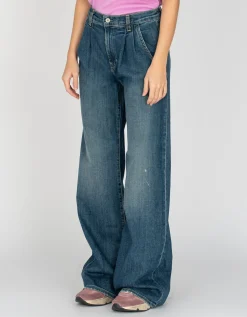 Bundfalten-Wide-Leg Jeans Flora
