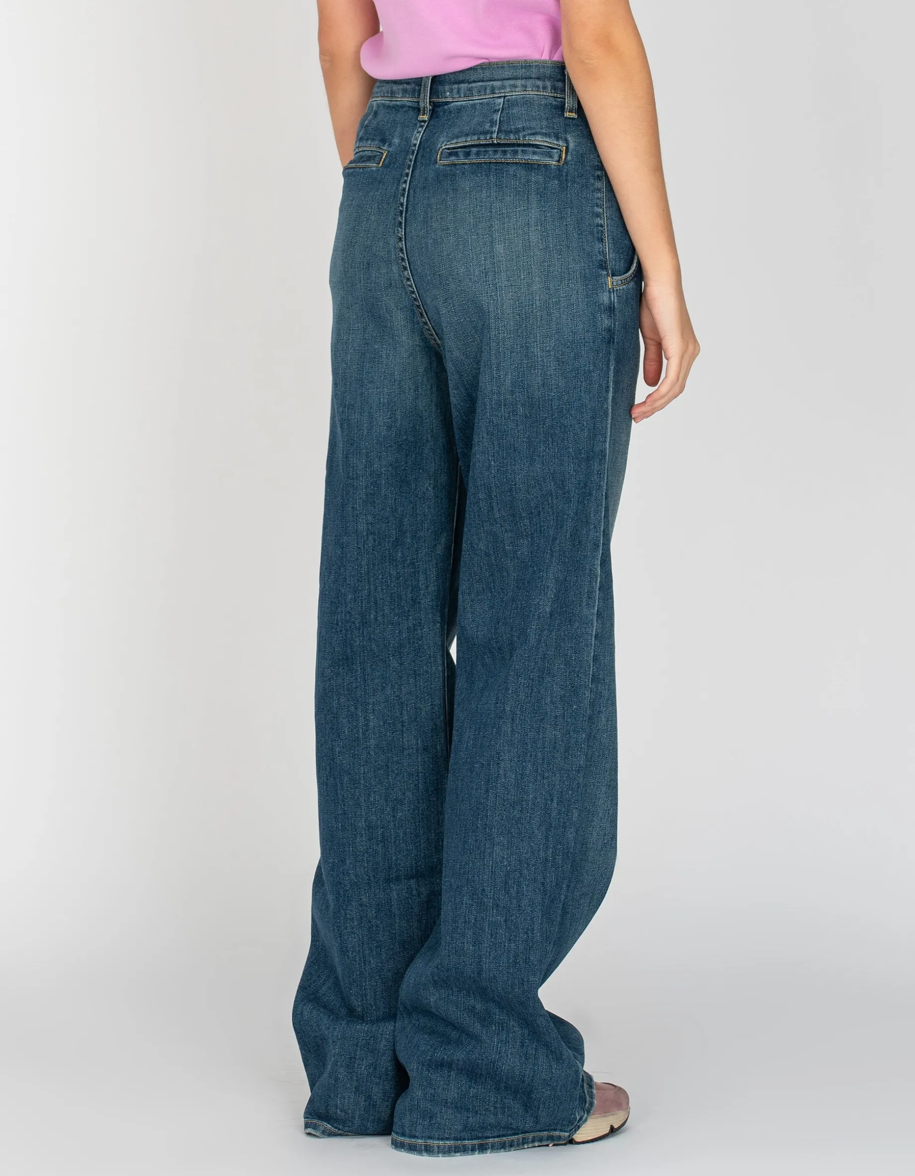 Bundfalten-Wide-Leg Jeans Flora