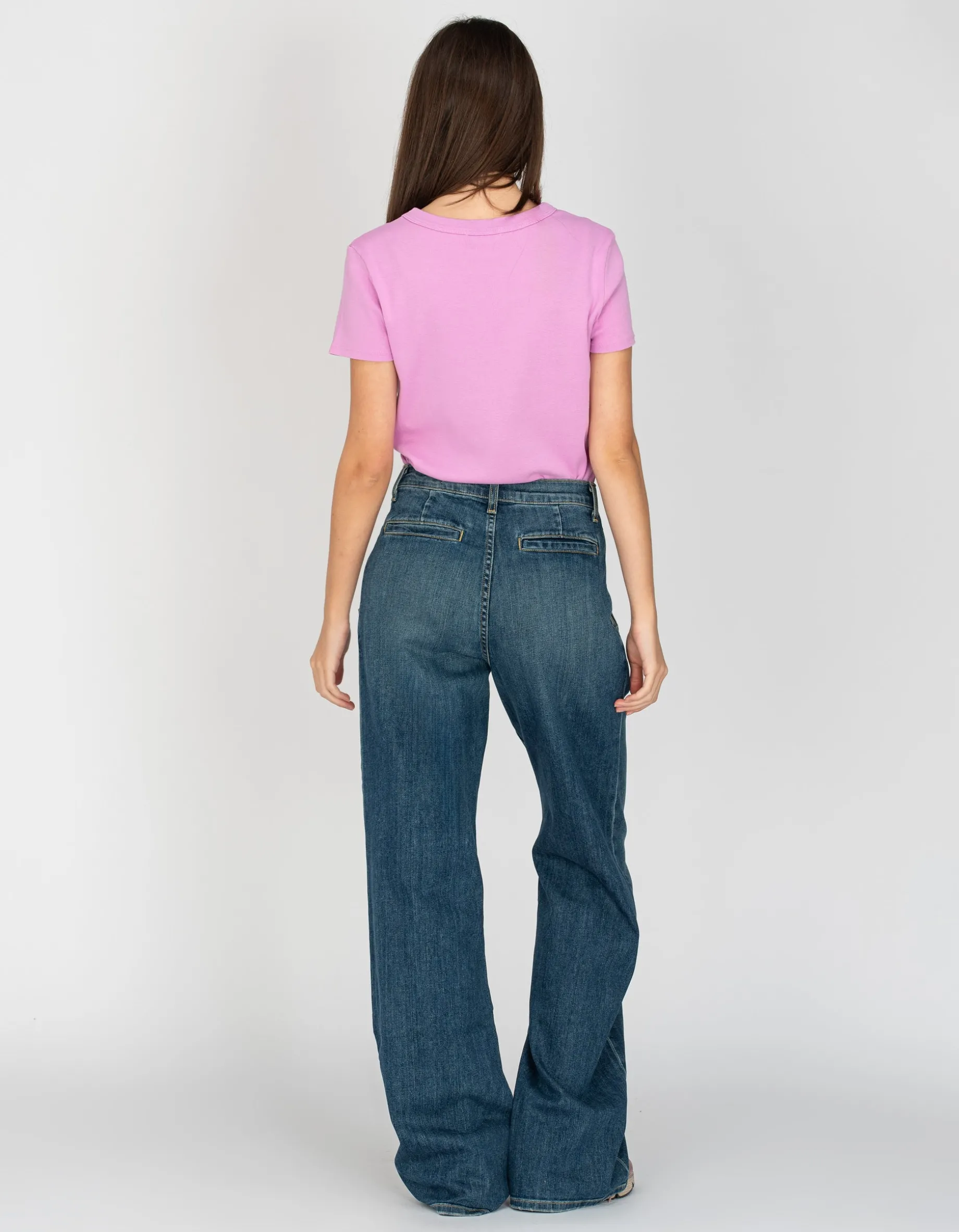 Bundfalten-Wide-Leg Jeans Flora