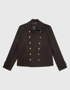 Caban-Wolljacke Ornella mit goldfarbenen Knöpfen