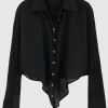 Crop-Bluse mit Binde-Detail