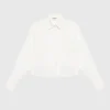 Cropped Bluse mit Seidenanteil