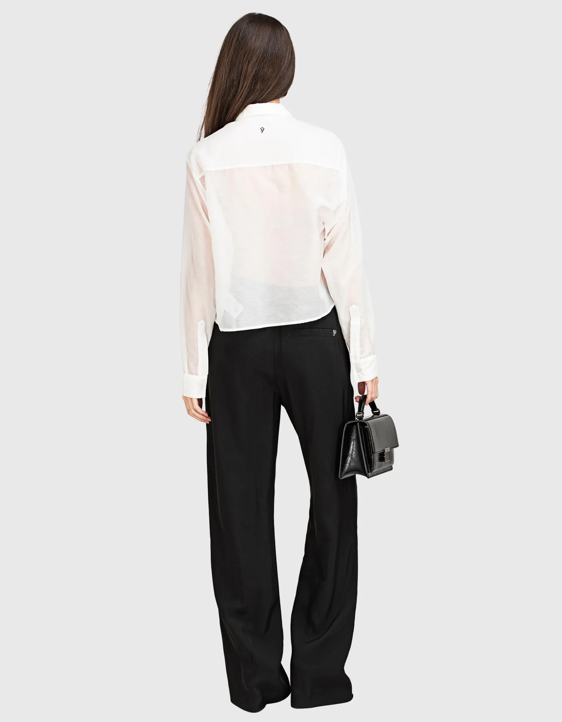 Cropped Bluse mit Seidenanteil