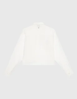 Cropped Bluse mit Seidenanteil