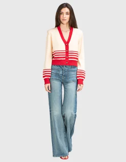 Cropped Cardigan Nico mit Schulterpolstern