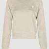 Cropped Hoodie mit Logo-Stickerei