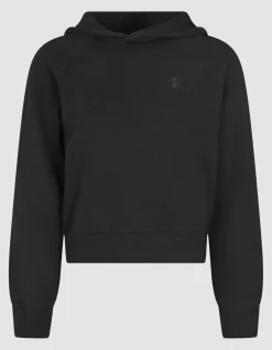 Cropped Hoodie mit Logo-Stickerei