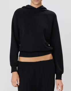 Cropped Hoodie mit Logo-Stickerei